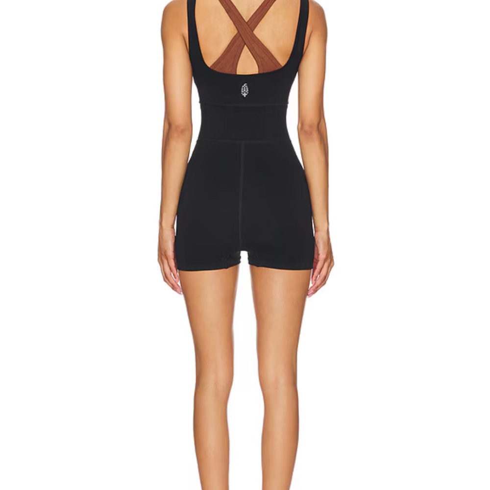 FP Movement "It Takes Two" Runsie, Black - Bodysuit Shorts for Yoga, Dance, Run